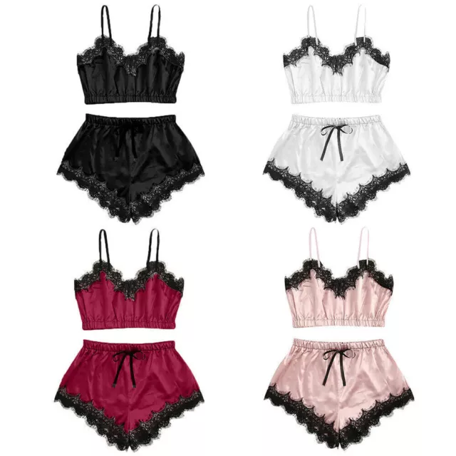 Woman Sexy Lace Lingerie Top Bra Shorts Nightwear Ladies Sleepwear Pajamas Sets/