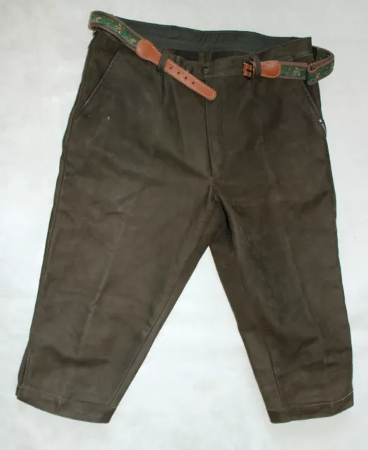 MONCHAUX JAGD Herren  Trachten LEDER- LEDERHOSE KNIEBUND +  GURTEL ca W33 Gr 50
