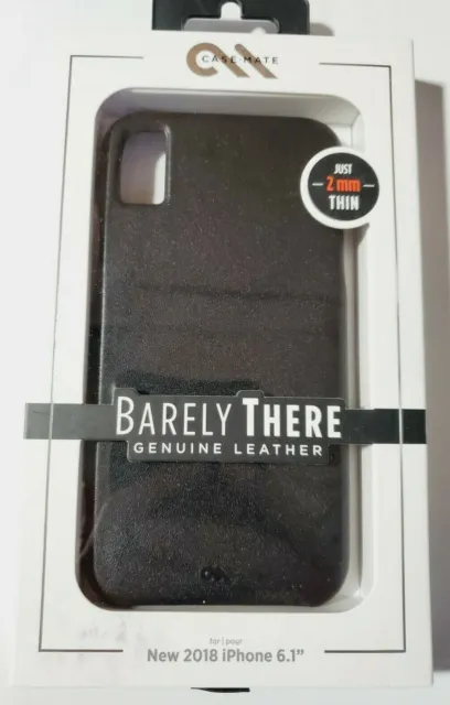 Case-Mate Barely There Genuine Leather Case For iPhone XR (6.1") - Black