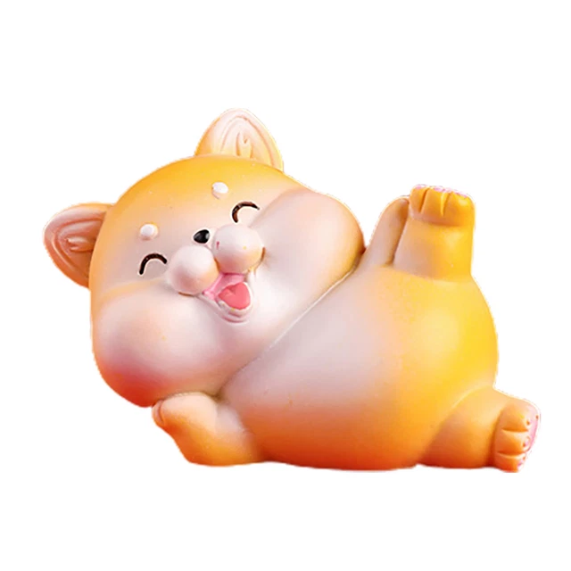 Hermosa estatuilla de perro en miniatura ecológica coleccionable para perro fundición en miniatura
