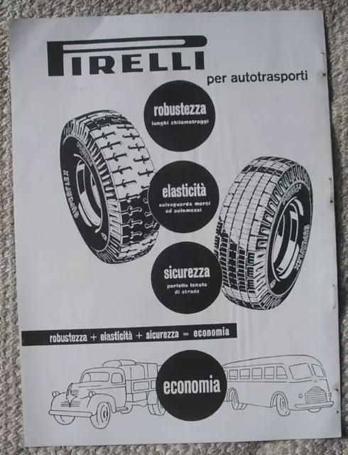 Pirelli Pneumatici Per Autotrasporti 1950 Pubblicita' Advertising Originale