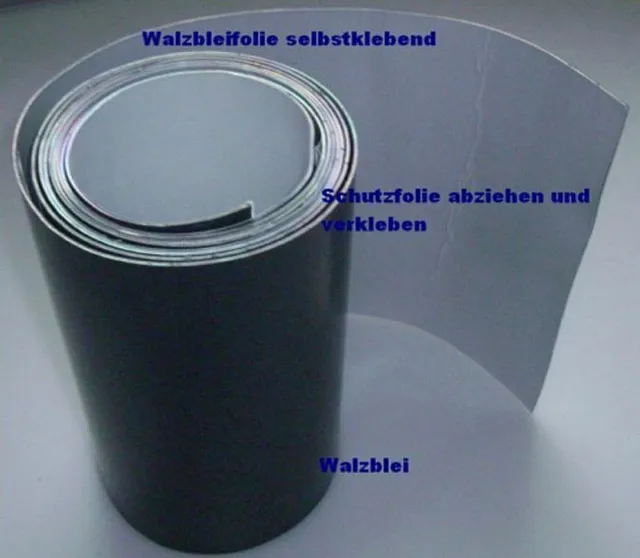Universelle Walzbleifolie selbstklebend 100 x 18,0 cm Blei-Folie Dach Modellbau 2