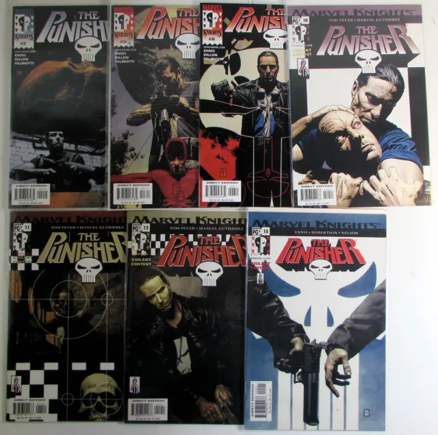 Punisher Lot 7 #5th Series 2b,3,6,6th 10,11,12,15 Marvel 2000 Comic Books