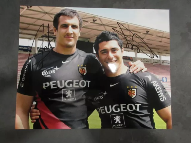 Autographe Yoann Maestri et Yann David sur photo avec certificat Rugby 4