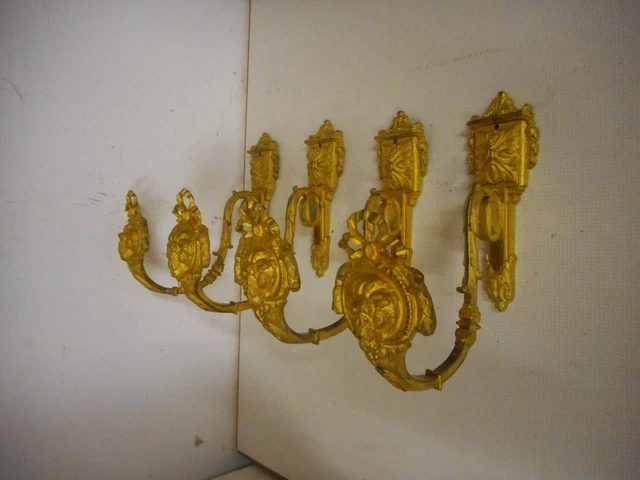 2 PAIRES D'EMBRASSES DE RIDEAUX.BRONZE DORE.XIX°.Patère.Elément for curtains.4
