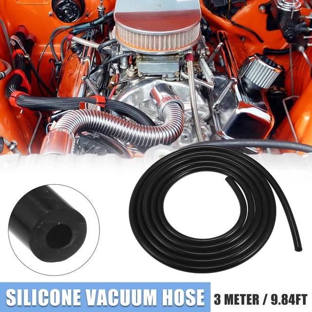 5mm ID 9.84ft Car Silicone Vacuum Hose Pipe Water Air Boost Line Tube Black