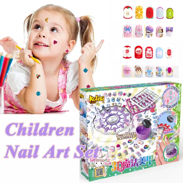 Up Game Nail Art For Kids Children Nail Art Set DIY Fake Nail Nail Makeup Toy
