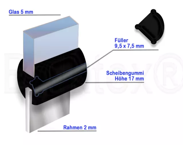 DDR Anhänger Qek Junior Qeck Scheibe Gummi Reparatur Satz Mittelsteg 5 mm 5 / 2