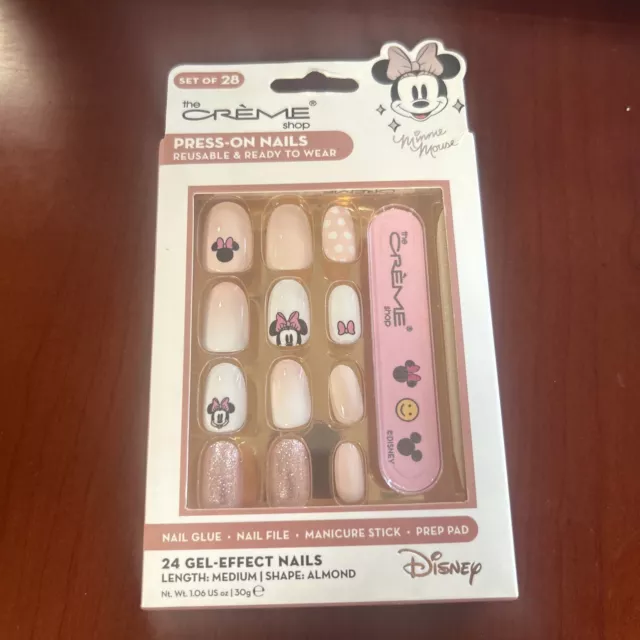 The Creme Shop Disney Minnie Mouse 24 Gel Effect Press On Nails Set BRAND NEW
