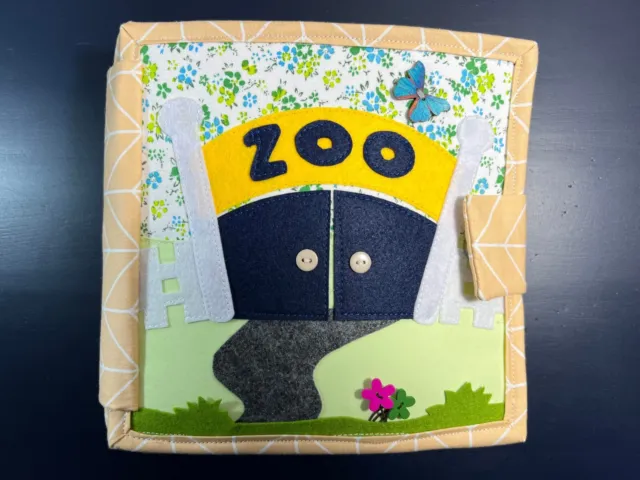 Handmade New Beautiful Quiet Book for Toddlers Zoo Montessori Interactive Felt