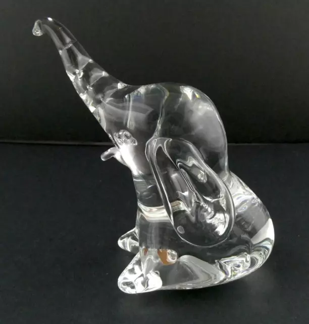 FM Ronneby Konstglas Marcolin Art Glass Baby Elephant Figurine Sweden A+ COND