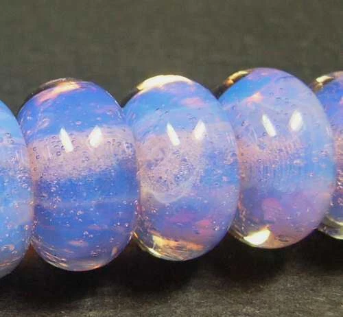 5FISH ~ Handmade Lampwork Boro Spacer Beads ~ Cotton Candy (8)