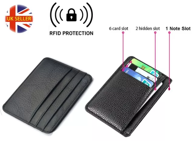 Slim Wallet for Men | RFID Blocking Minimalist  Black Credit Card Holder