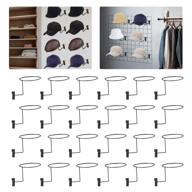 24x Hat Racks for Wire Grid Cap Head Wear Iron Display Hook Retail Store DIY