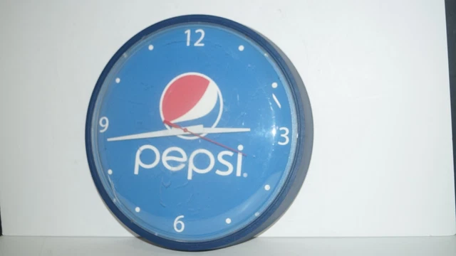 Vintage PEPSI Battery Operated Quartz Wall Clock by Hanover Clock Inc USA