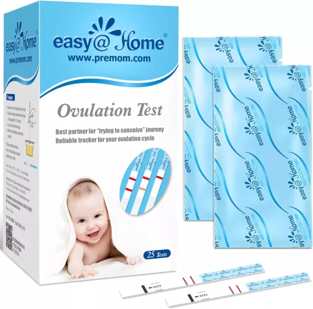 Ovulation Test Strips, 25 Pack Fertility Tests, Ovulation Predictor Kit, FSA Eli