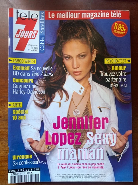 Jennifer Tele TÉLÉ 7 JOURS 25/05/2002; Jennifer Lopez/ VIrenque/ Amélie Mauresmo ...