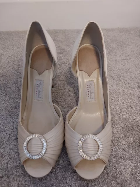 Satin and diamante Rainbow Couture Santi Wedding Shoes Ivory Size 6 / 39