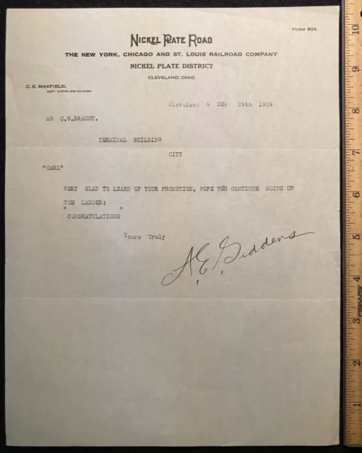 1929 **New York, Chicago & St. Louis Railroad Co.** Cleveland, Ohio Letterhead!