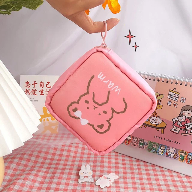 Cartoon Sanitary Napkin Towels Bag Girl Travel Mini Makeup Bag Small Storage Bag