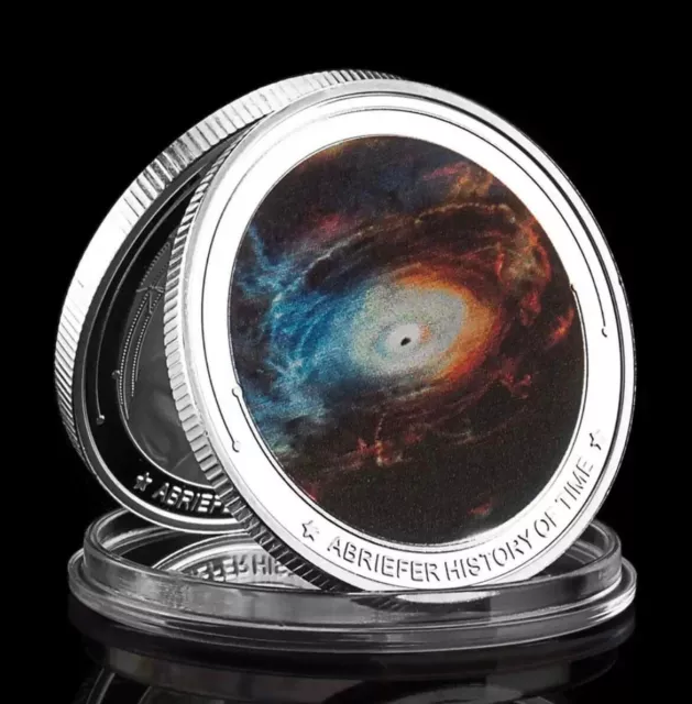 Stephen Hawking Commemorative Silver Coin - Planets Galaxy Earth Milky Way