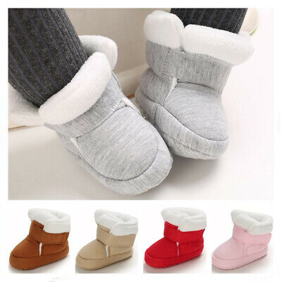 Fashion Baby Boy Girl Pram Shoes Infant Faux Fur Boots Winter Snow Warm Booties
