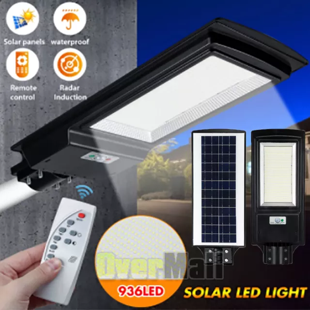 110000LM Commercial Solar LED Street Light Motion Sensor Wall Flood Outdoor Lamp