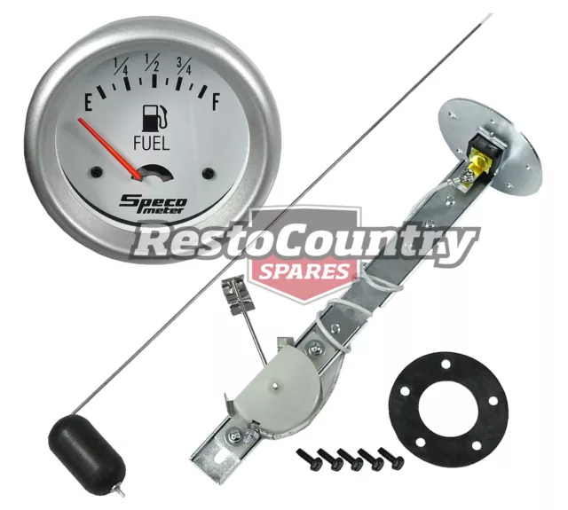 Speco 2 5/8" Electrical Fuel Level Gauge + Sender Assembly Silver Pro Series 12V