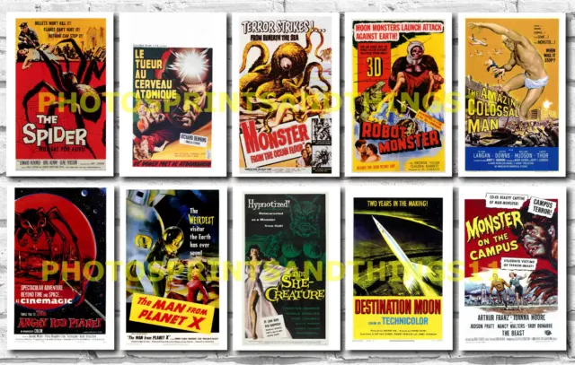 1950's SCI-FI  SCIENCE FICTION - VARIOUS FILM POSTERS POSTCARD SET # 5