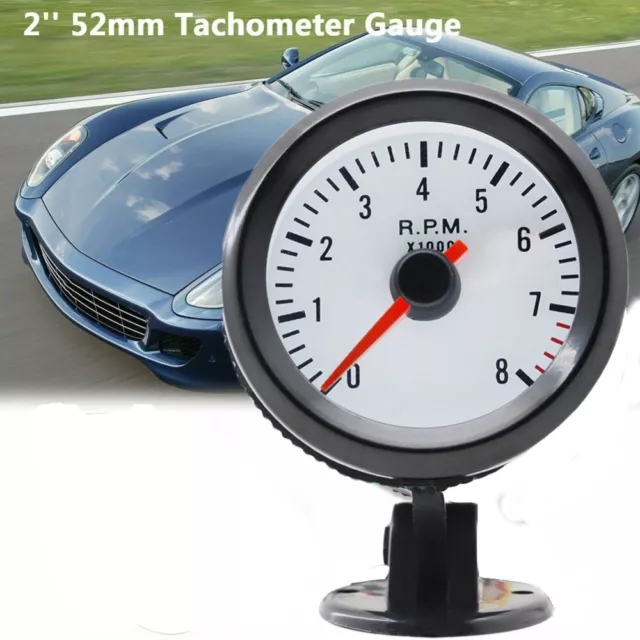 52mm Tachometer 12V Tacho-Messgerät Auto-Zubehör Auto-Tacho-Meter