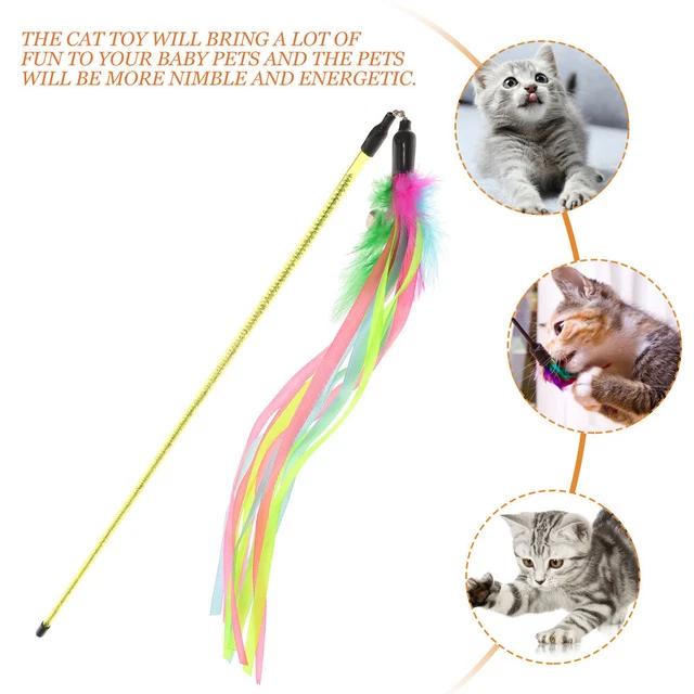 Kitten Toys Cat Essentials Indoor Cats Ribbon Cat Teaser Cat Toy 2