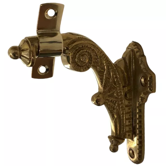 Victorian Web Hand Rail Bracket in Solid Brass