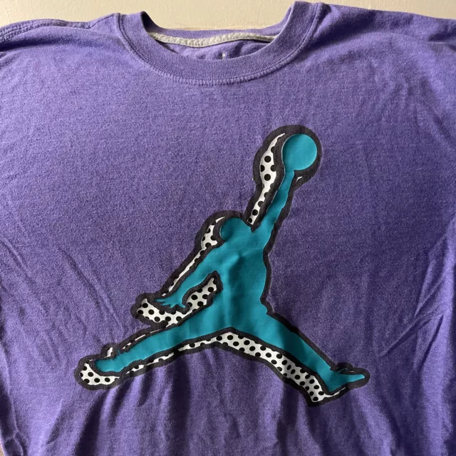 Air Jordan Shirt Men's Medium Purple Adult Short Sleeve Jumpman Logo