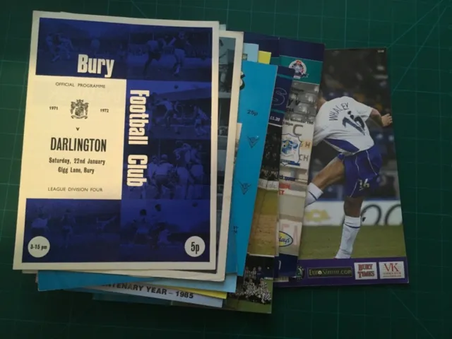 BURY v DARLINGTON Various from 1976/77 to 1993/94 - Select Pgm Required