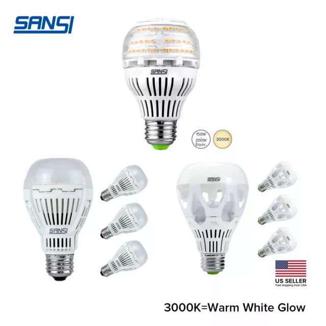 SANSI 2/ 4 Pack LED Light Bulbs 3000K E27 Floor Lamp Replacement 16W /27W / 30W