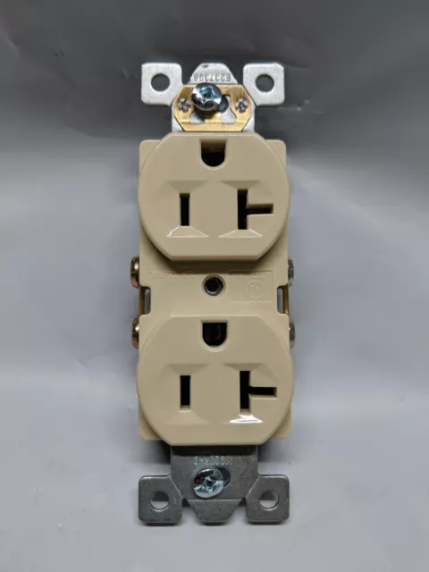 (10 pc) NEW Standard Duplex Receptacles 20 Amp IVORY 20A Commercial Grade CR20 2