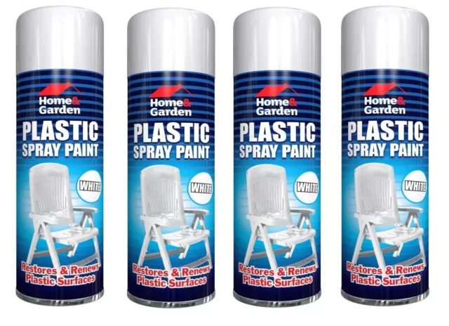 300ml Plastic White Spray Paint Home & Garden Renew Plastic Surface 3187