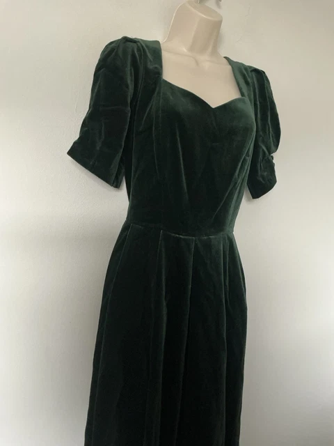 LAURA ASHLEY DRESS Vintage Green Taffeta Evening Party Size 6-8 Uk  Victorian 175.00 - PicClick UK