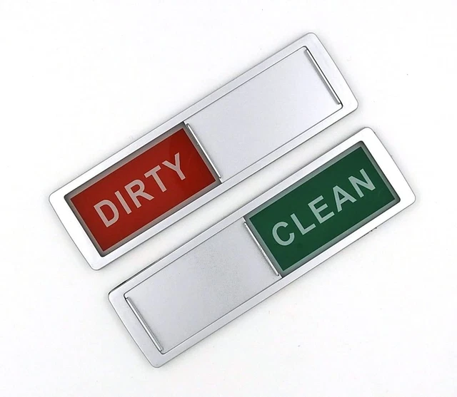 DISHWASHER CLEAN DIRTY Sign Indicator in Silver for Stainless