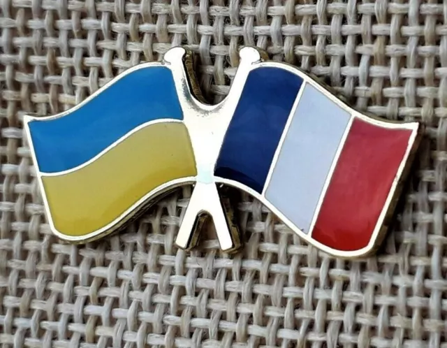 Ukrainian French Flag Ukraine France lapel Pin