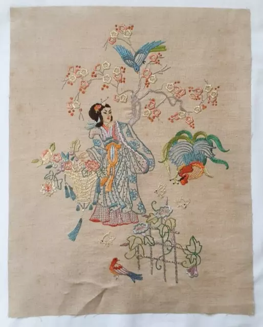 Embroidered Oriental Design Panel