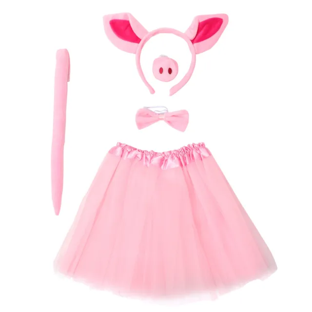 Abbigliamento maiale orecchio maiale rosa maiale muso coda bambino
