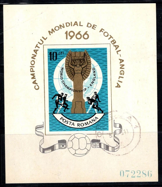 Rumänien 1966 Mi. Bl. 62 Block 100% gestempelt Fußball, Weltmeisterschaft