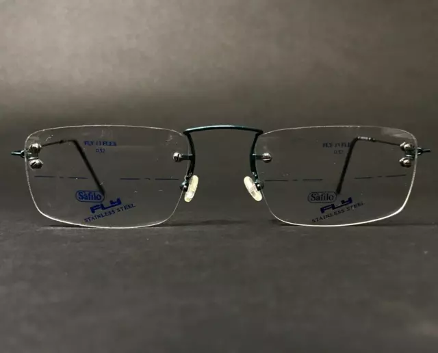 Safilo Eyeglasses Frames FLY FLEX 7BT Blue Rectangular Rimless 50-20-145