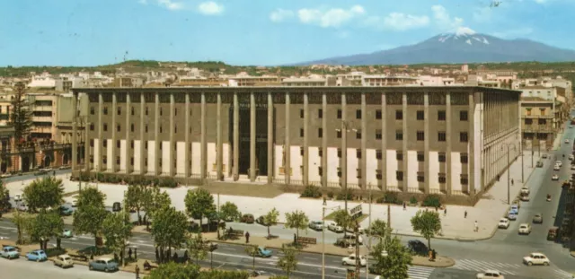 CARTOLINA MIGNON SEGNALIBRO 1963 ITALIA CATANIA PIAZZA G. VERGA ITALY postcard