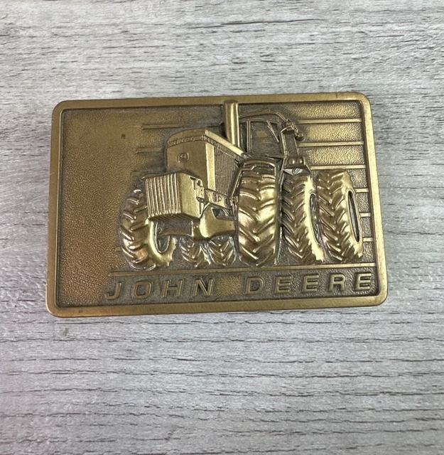 Vintage 1982 John Deere Vintage Tractor Brass Belt Buckle