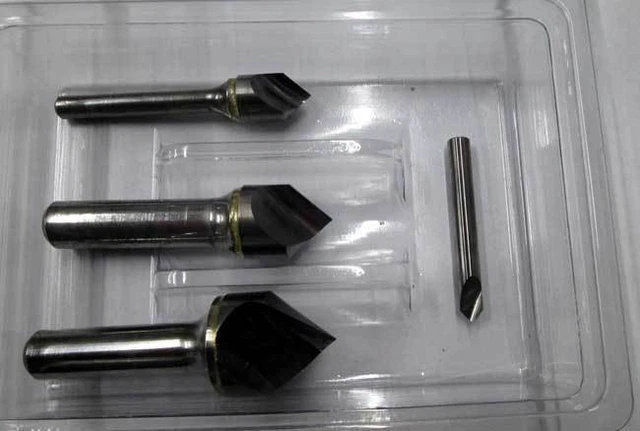 4 Pcs. Made in USA 1/4, 1/2, 3/4, 1" x 82 Deg. 1 FLT Carbide Countersink Set