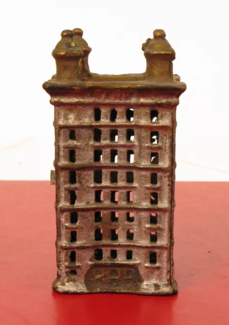 Early Antique Cast Iron Skyscraper Tall Building Bank Nice Paint !!