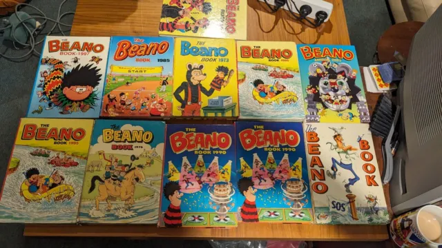 THE BEANO ANNUAL HARDCOVERS bulk lot x11 books free post M