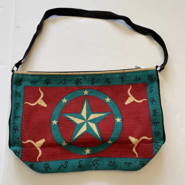 EL Paso Saddle Blanket Co Tote Bag Purse Lone Star Longhorns Cattle Texas